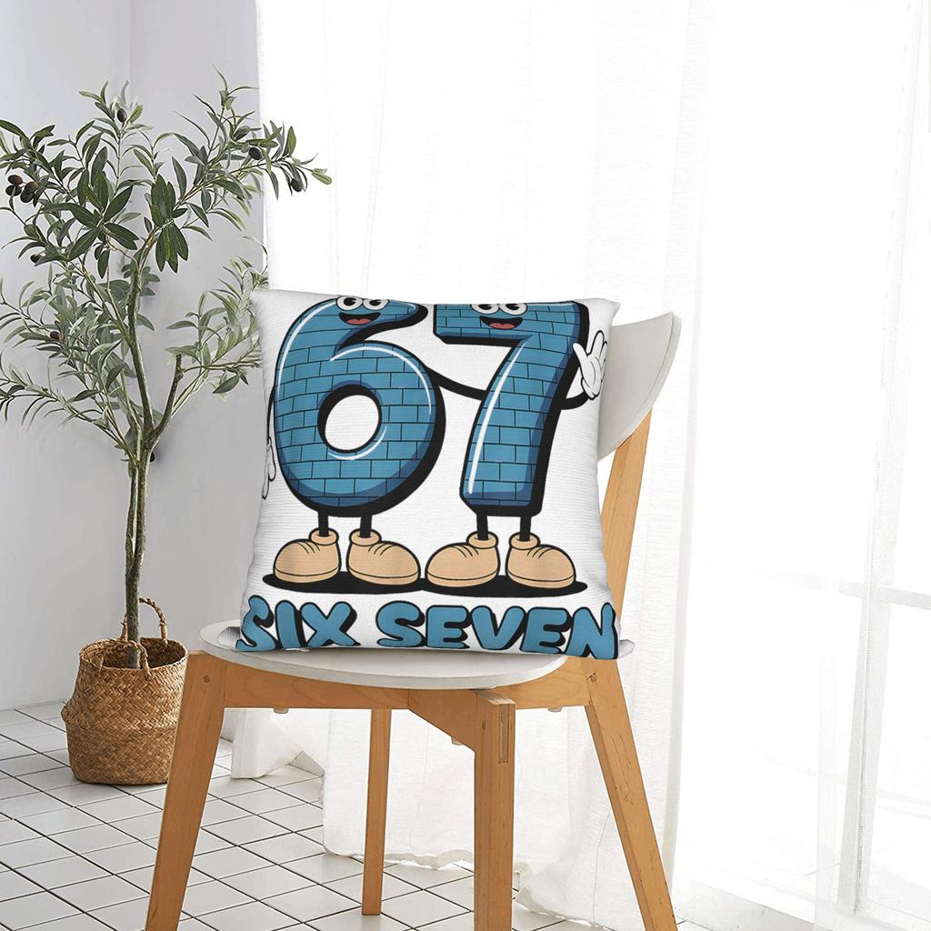 Pillow Cover 67 Six Seven 6-7 Funny Italian Brainrot Gaming Meme Fashion Pillow Case For Wedding Party Home Decor Pillowcases