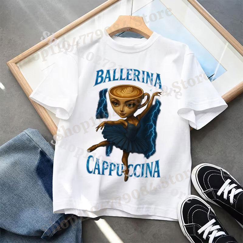 Italian Brainrot T-shirts for Children Anime Cartoon Cute Short Sleeved Shirt Boys Girls Summer Fashion Top Kids Clothes Gifts