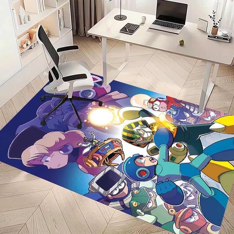 Cartoon Rockman Game Megaman1 Printed Absorbent Washable Carpet, Non-Slip Bathroom Mats, Kitchen Rugs, Yoga Mat,Living Room Entrance, Camping Picnic R