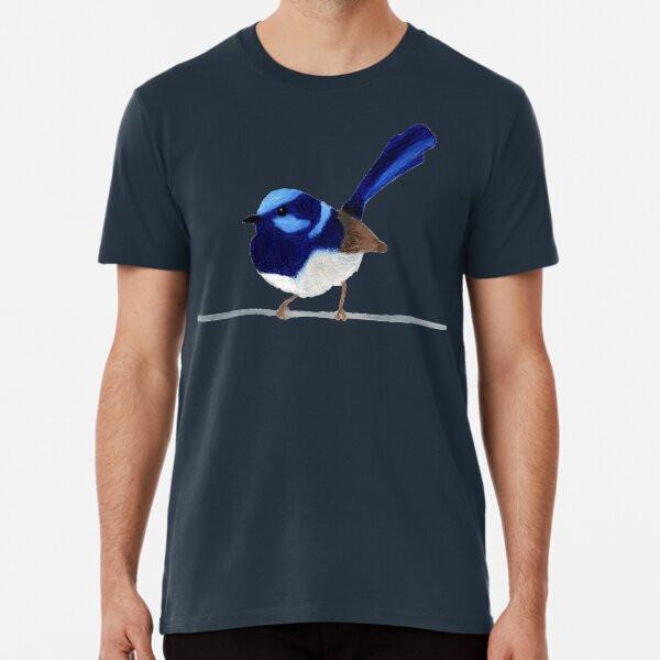 

Superb Blue Wren Oil Artwork TShirt Made in Australia Unisex T-Shirt XXXL