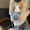 Fashion Sweet Nylon Embroidered Canvas Shoulder Bag Casual Commuter Student Small Square Bag Trend Versatile Crossbody Bag