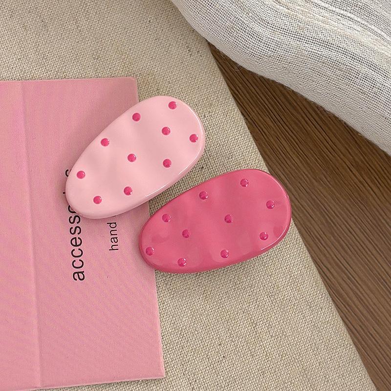 16Pcs Polka Dot Patent Leather Hair Clip Set,bow Oval Style Mixed Color Hair Clip for Women,cute Side Broken Hair Clip Headband