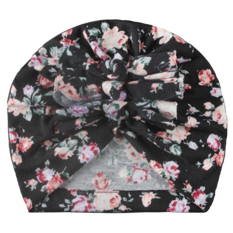 New Baby Bow Hat, Printed and Tied Children's Boneless Hat, Thin Comfortable Baby Fetal Hat