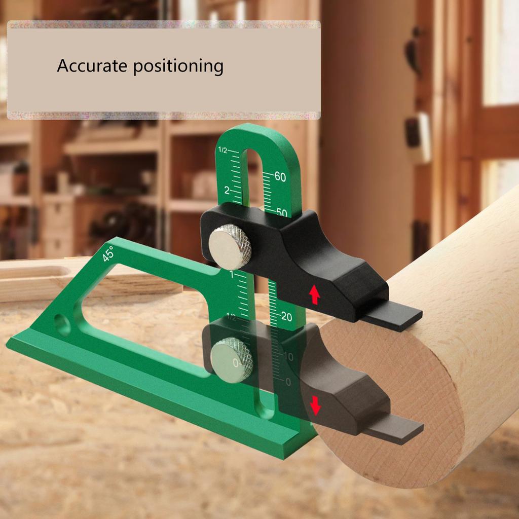 Height Gauge Measuring Instrument Aluminum Router Table Height Gauge with Inch Metric Scale Woodworking Measurement Tool