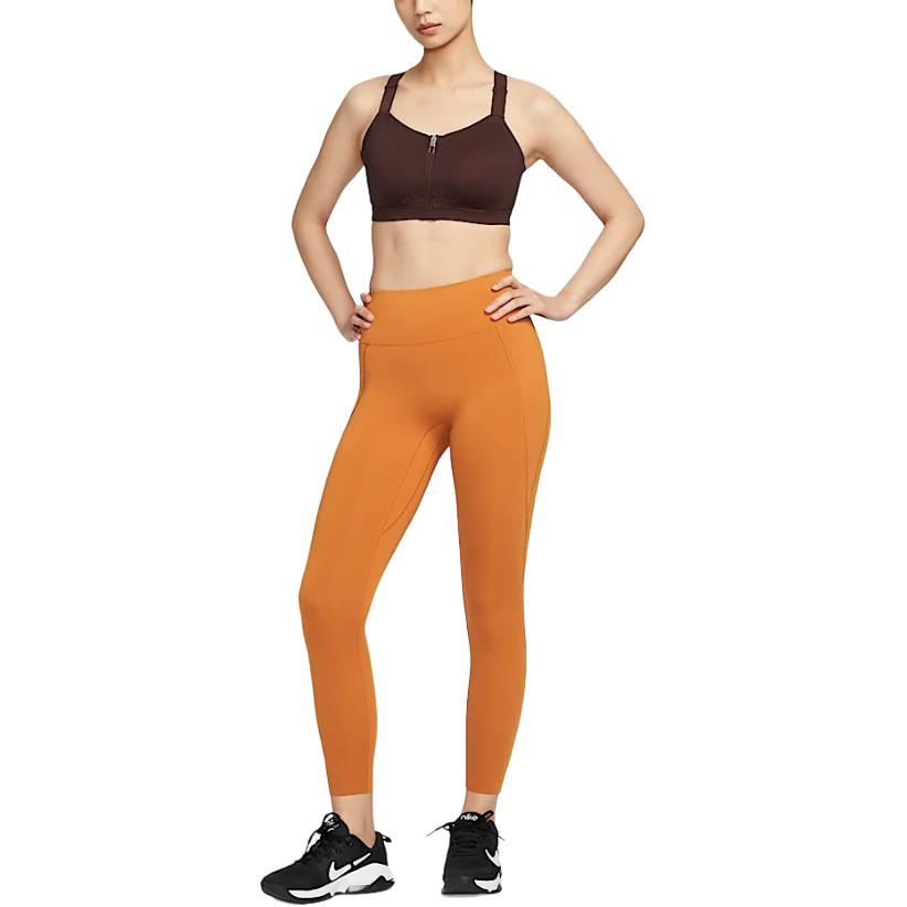 Nike Leggings da Donna a Vita Alta con Logo Solido e Sollevamento Glutei Arancioni HQ6814-815
