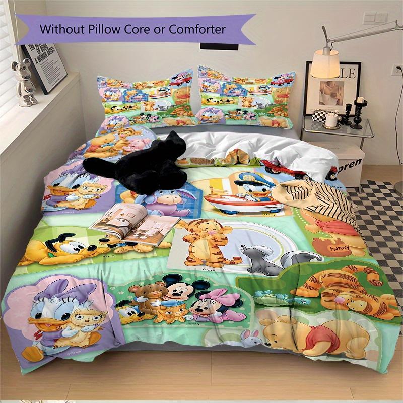 3pcs Mini Winnie Minnie and Friends Bedding Set Includes Quilt Cover and Pillowcases, Suitable for All Seasons S072