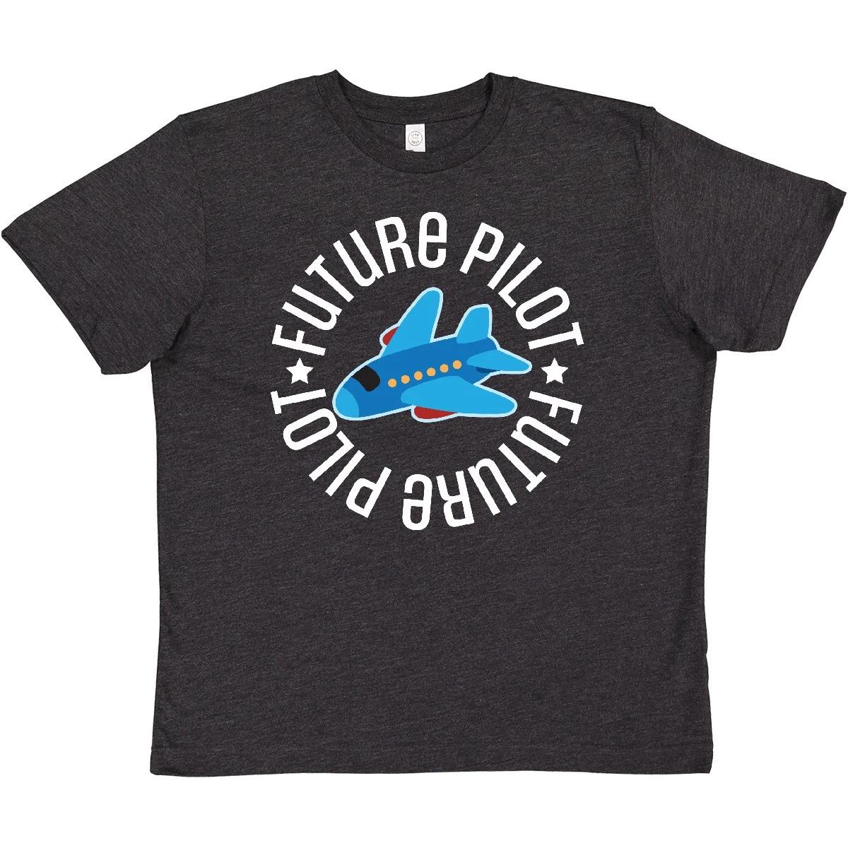 Inktastic Future Pilot Boys Airplane Flying Youth kids boys T-Shirt Jet Plane Childs Kids 100