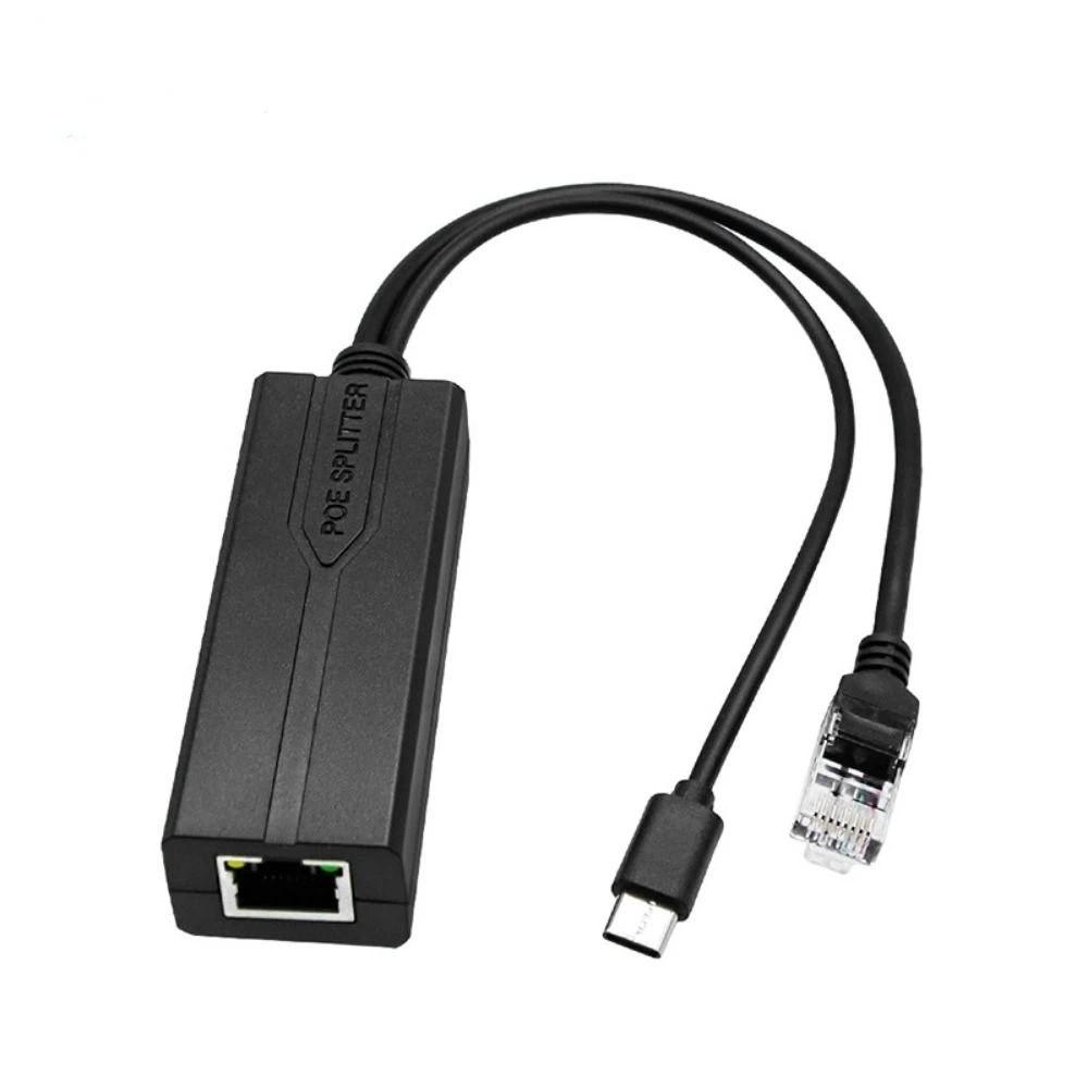 100Mbps1000Mbps Gigabit POE Splitter 48V To 5V PoE To TYPE-C Splitter Active PoE Splitter  Cameras