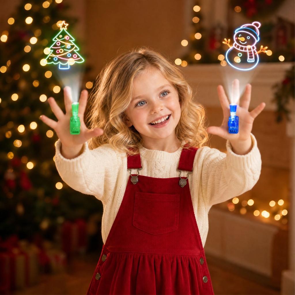 36 Pack Christmas Projection Finger Lights, Halloween Party Favors, Light-Up Toys for Party Supplies