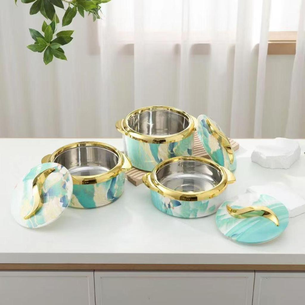 3-Piece Round Insulated Food Warmer Set (1500ML, 2000ML, 2500ML) for Africa Market
