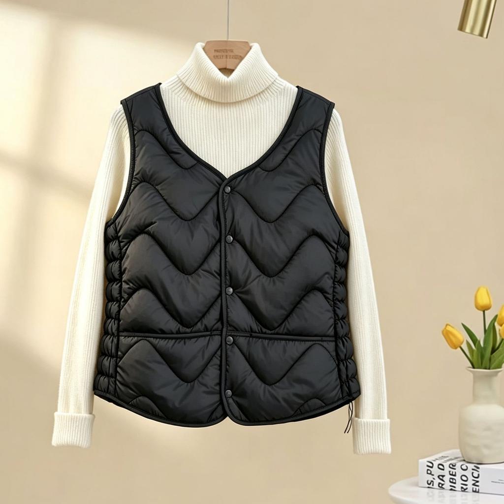 Winter new lamb wool vest women's thickened short warm inner with sleeveless coat slim and thin mother outfit