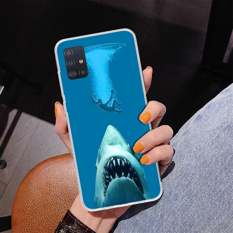 Ocean Monster Shark Swimming Phnoe Case for Samsung Galaxy A12 A22 A32 A42 A52 A51 A50S A20S A10S A41 A31 A21S A40 A30S A20E A71
