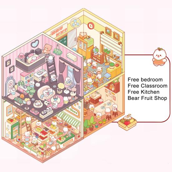 Miniature Scene Collection Book Vibrant Color Miniature Scene Book with Tweezers 3D Sticker