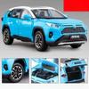 1/32 Toyota RAV4 SUV Off-Road Toy Car, JKM Diecast Metal Model Sound & Light Doors Openable Educational Collection Gift for Boy