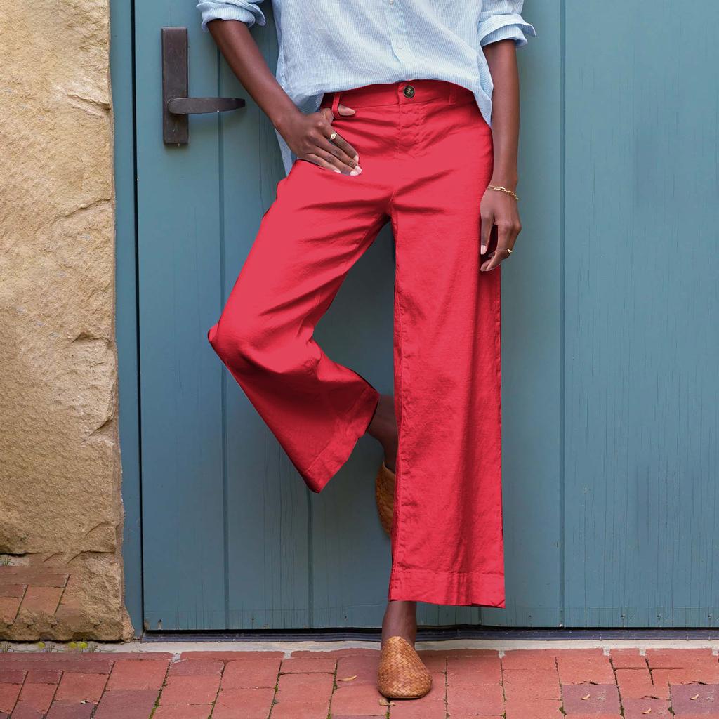 Women's High Waist Wide Leg Pants In Multiple Colors