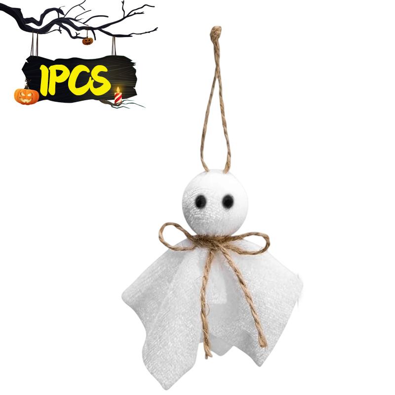 Halloween Ghost Hanging Ornaments with Rope Cute DIY Wall Hang Specter Dolls Haunted House Party Yard Tree Decor Scene Props