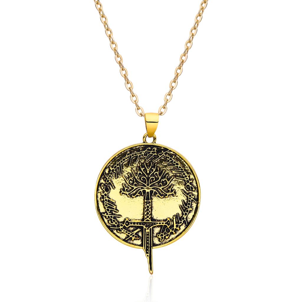 Narsil Personality Broken Sword Necklace Rings King Moveis Jewelry Men Cool Punk Sword Pendant Necklace Gift
