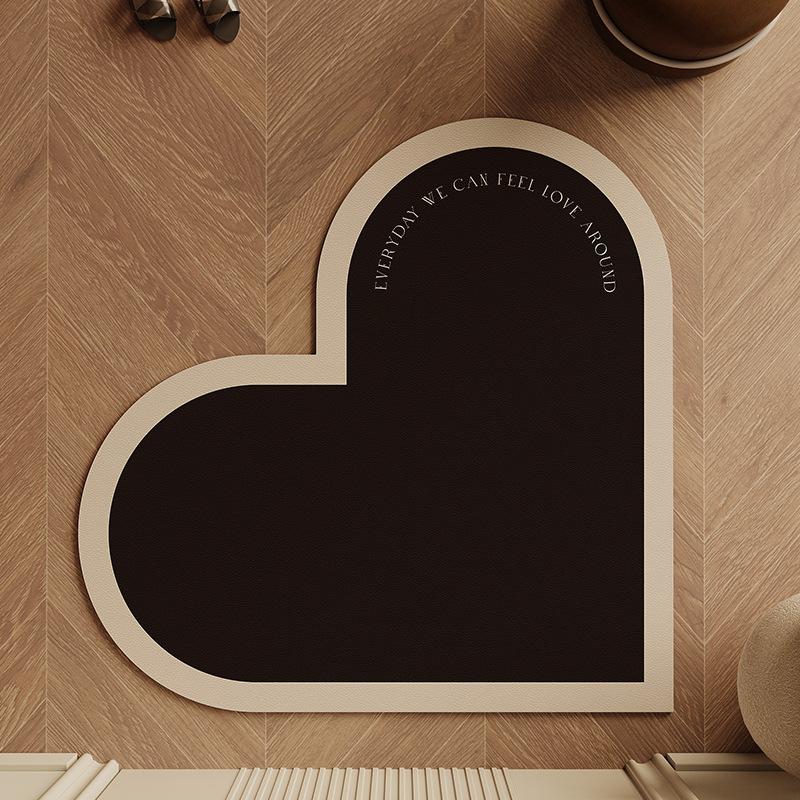 Wedding Celebration Love Entrance Door Red Leather Floor Mat Non-slip, Erasable, Washable Foot Mat Door Entry Mat