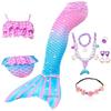 Plavecký ocas mořské panny Dívčí Halloweenský kostým Cosplay Plavky Fantasy Plážové bikiny Lze přidat Monoploutev Fin Dárky k narozeninové oslavě