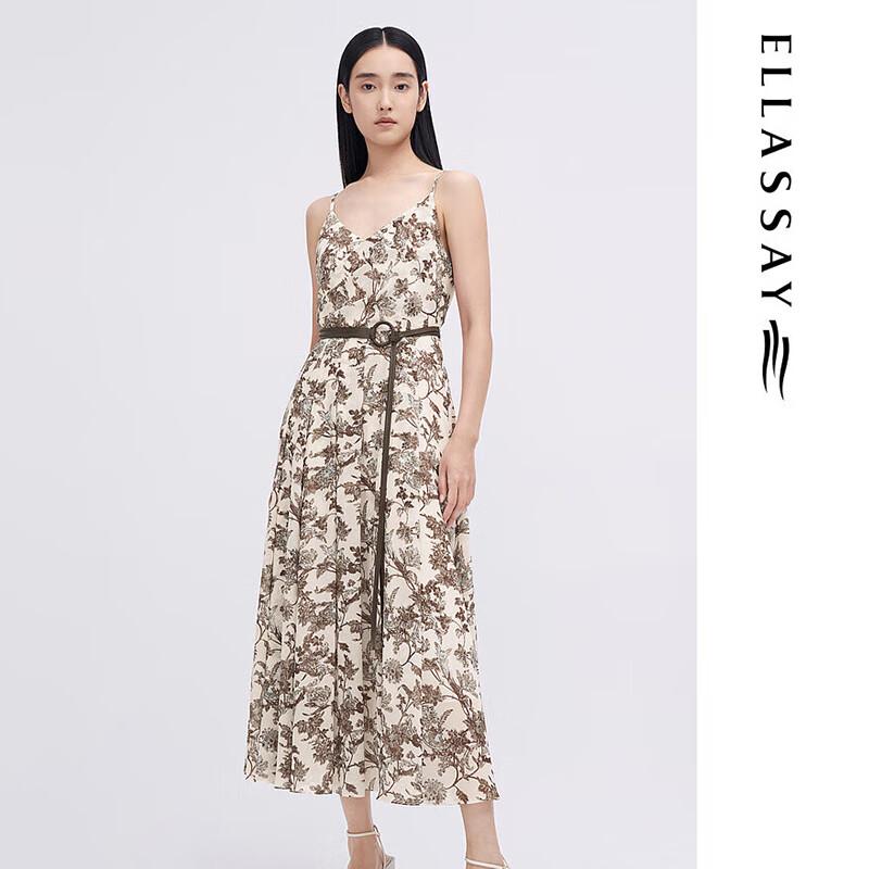

ELLASSAY Women s Romantic Floral V-Neck Midi Dress S