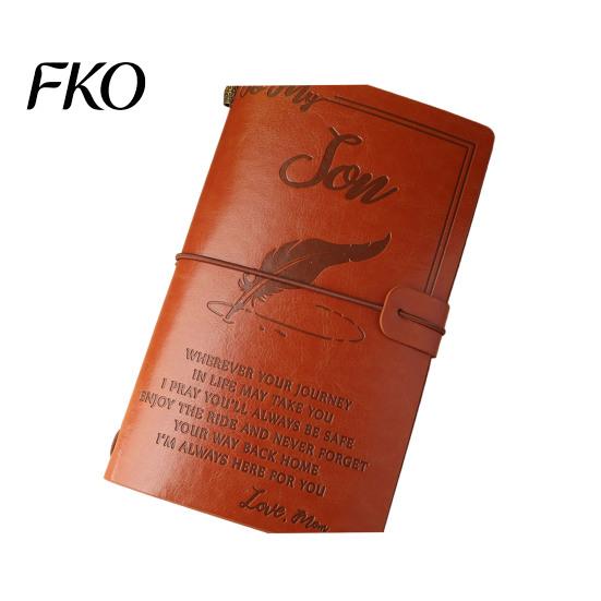 Collage Friendly Notebook Journal Notebook, Loose-Leaf Refillable Faux Leather Cover with Elastic Flexible Writing And Drawing Strap,