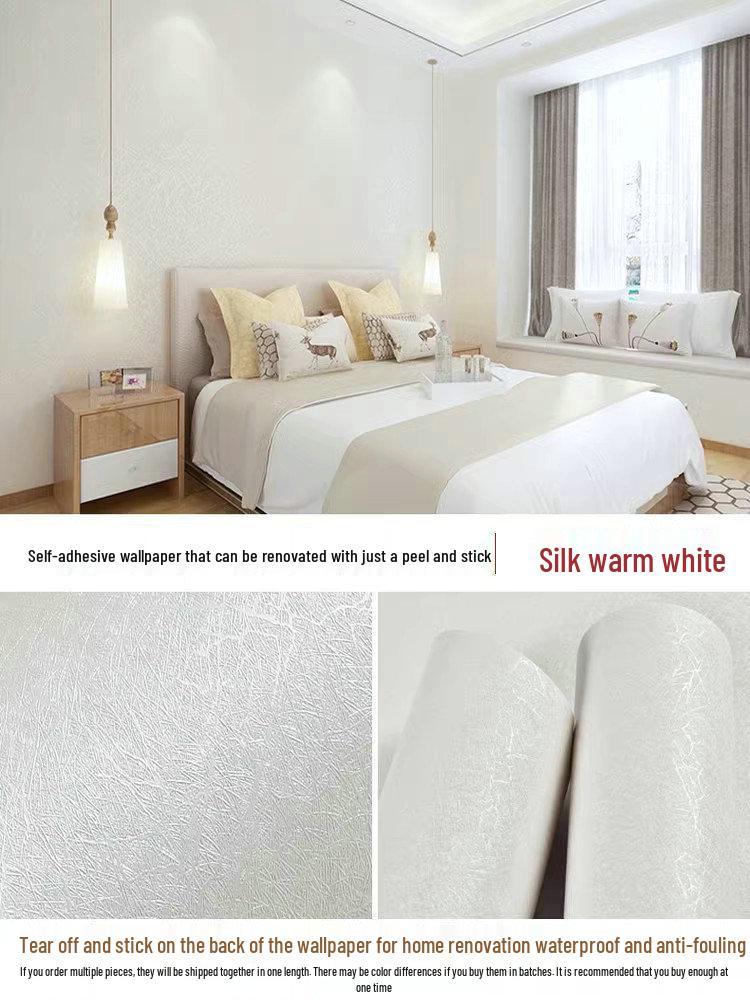 

Водонепроницаемые самоклеящиеся ПВХ обои для шкафа и ремонта комнаты Silk Warm White