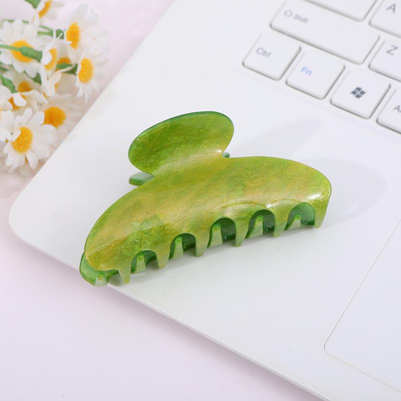 Korean Style Starry Sky Acrylic Hair Claw for Women, Glitter Candy Color Clip Ornament.