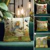 Art Sarah Kay Swing Girl Cushion Cover Natural Linen Pillow Case DoubleSided Print Decorative Sofa Pillowcase Home Decor Gift