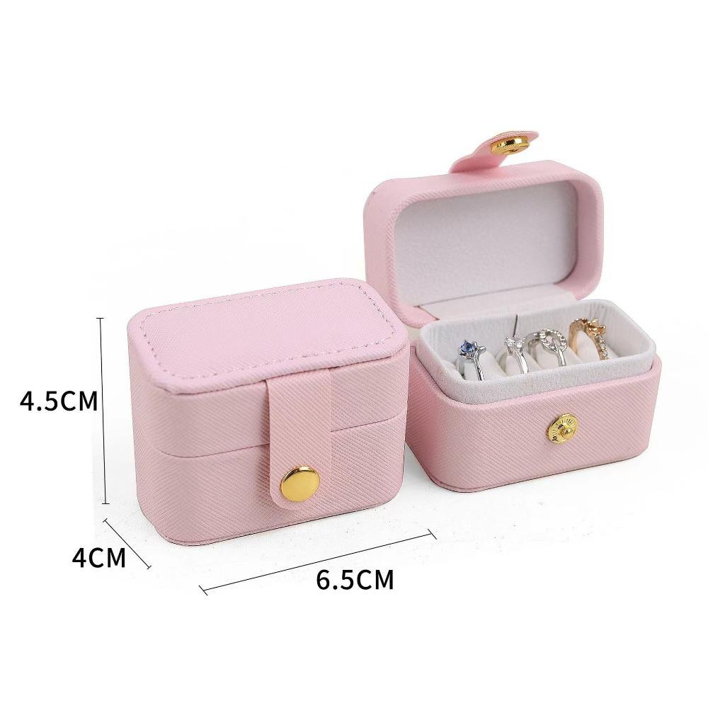 

Flip Cover Ring Earrings Holder PU Leather Jewelry Display Case Jewelry Box Organizer Travel розовый