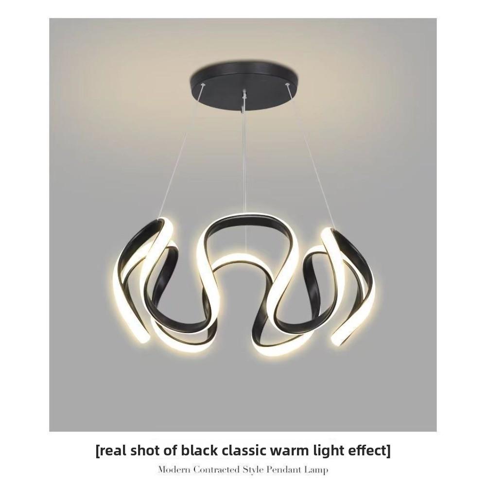 Chandelier Nordic Hanging Lamp Modern Pendant Lamp Irregular Chandelier Bedroom Living Room LED Fixtures Lighting Black 50cm