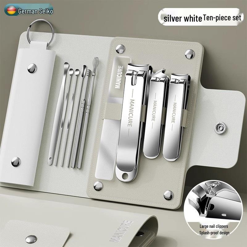 Stainless Steel Manicure Nail Clipper Set 10-Piece Set