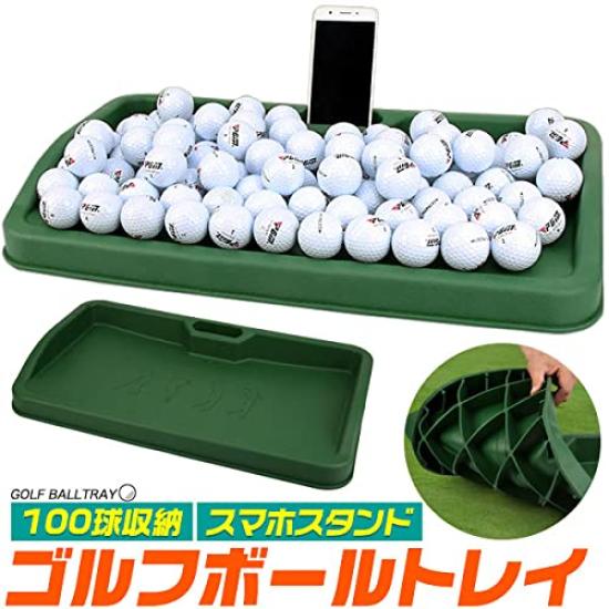 Golf ball tray storage case [can store up to 100 balls] For video shooting apps, elastic, soft rubber, comes with a smartphone stand, perfect for
