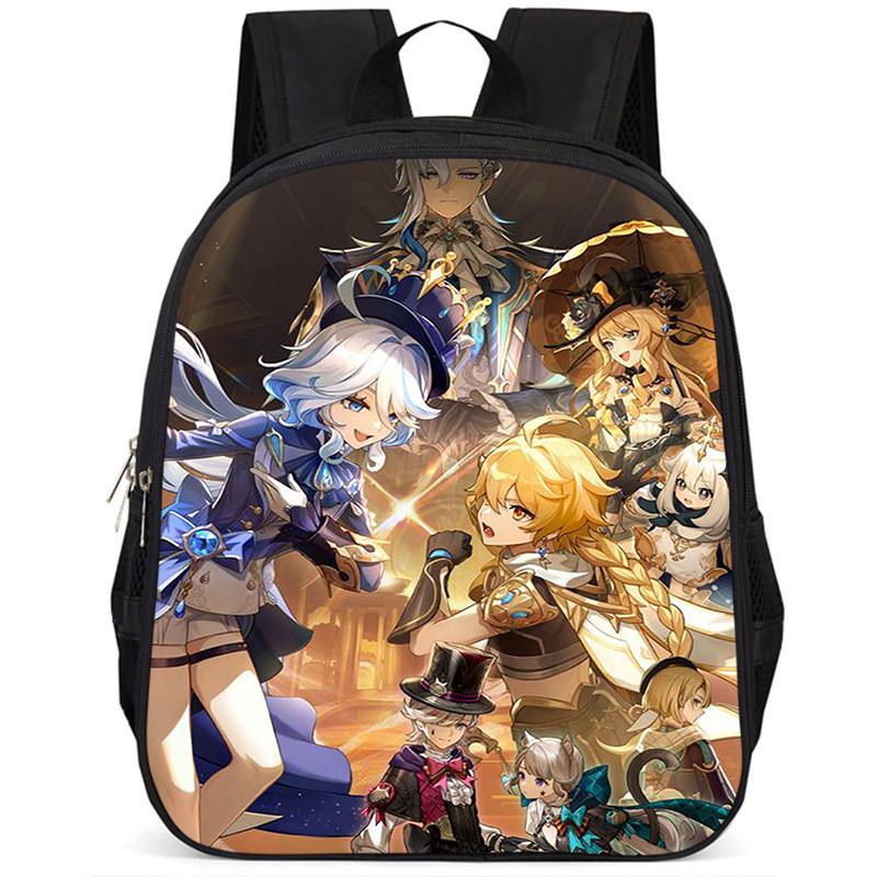 Genshin Impact 15 Inch Large Capacity Lightweight Oxford School Backpack For Kids