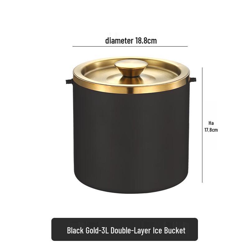 

Hanyou 3L Stainless Steel Insulated Ice Bucket with Tongs