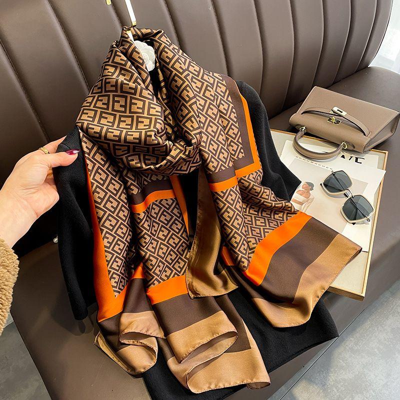 

180*90 см брендовый летний женский шарф, модные качественные мягкие шелковые шарфы, женские шали, платки, пляжные накидки, шелковая бандана 90-180cm