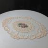 European Oval Lace Embroidery Coaster Bedroom Study Kitchen Cup Table Mat Food Fruit Plate Cover Decoration