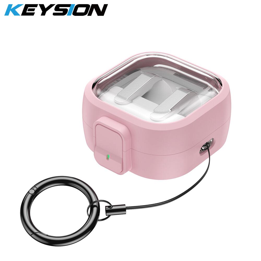 KEYSION Transparent Switch Lock Earphone Case for Samsung Buds4 4 Pro Hard PC Shockproof Headphone Cover for Galaxy Buds 4 Pro