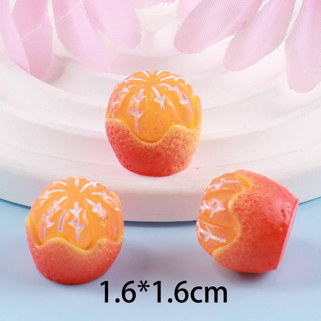10pcs Diy Mini Resin Orange Fruit Fake Food Miniatures Cute Mini Fruit Model Toys Accessories Embellishment Craft Gifts