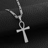 Anniyo 4.3CM Egyptian Cross Pendant Ankh Necklace Woman Men Gold /Silver Color African Charms Jewelry Egypt Nile Key #159321