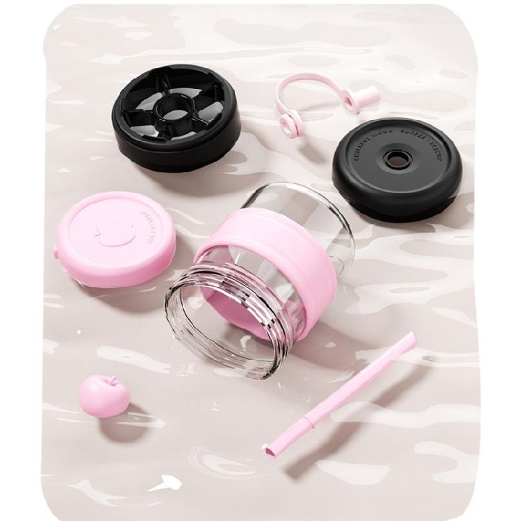 Practical Plastic Cold Brew Maker With Presses Ice Function Office Cold Brew Coffee Cup for Home and Travel