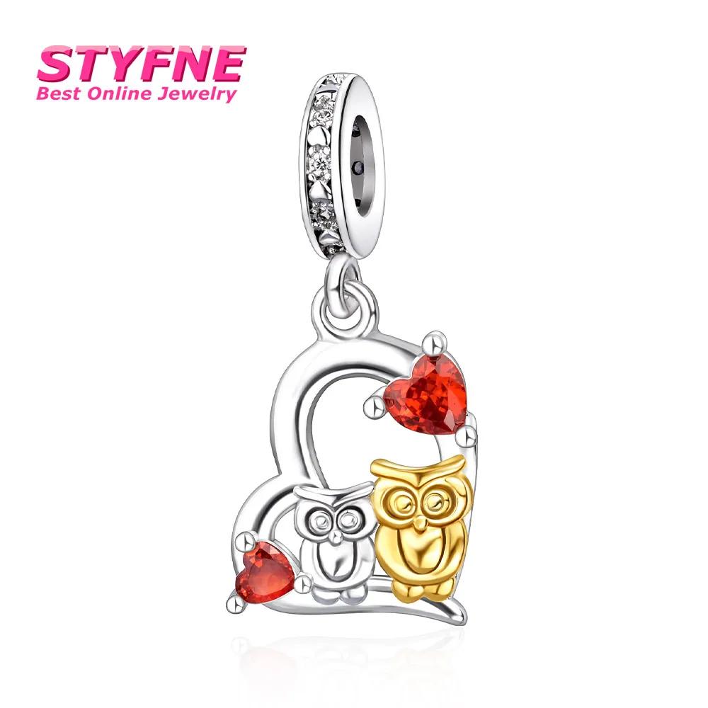 Lively Copper Black Dinosaur Yellow Fox Bead Charm Fit Bracelet Necklace Dangle Pendant Fine Jewelry For Women Girl