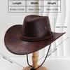New Cowboy Hat Unisex Faux Leather Sunhat Wild Brim Panama Hat Visor Hats Sombrero De Vaquero Occidental