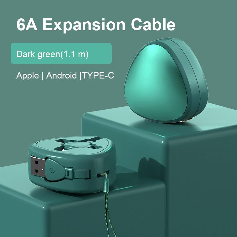 

120 Вт 6 А 3 в 1 сверхбыстрый зарядный кабель для передачи данных портативный выдвижной USB Micro Type-C кабель для iPhone Xiaomi Samsung