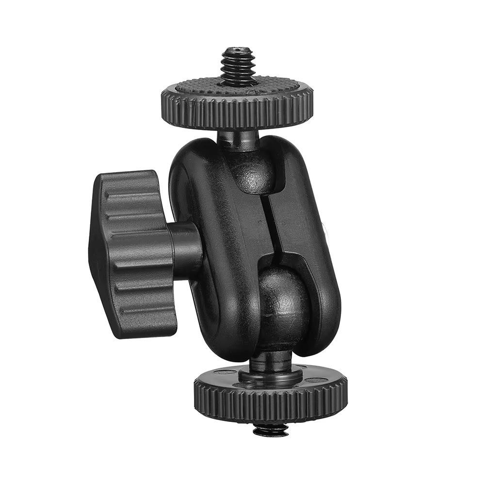 1/4''Screw Double Ball Head Bracket Stable Action Camera Holder  for Camera Monitor Video Light Mic