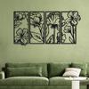 4-Piece Stunning Metal Floral Line Art: Minimalist Home Decor for Living Room & Beyond.Minimalist Line Art.