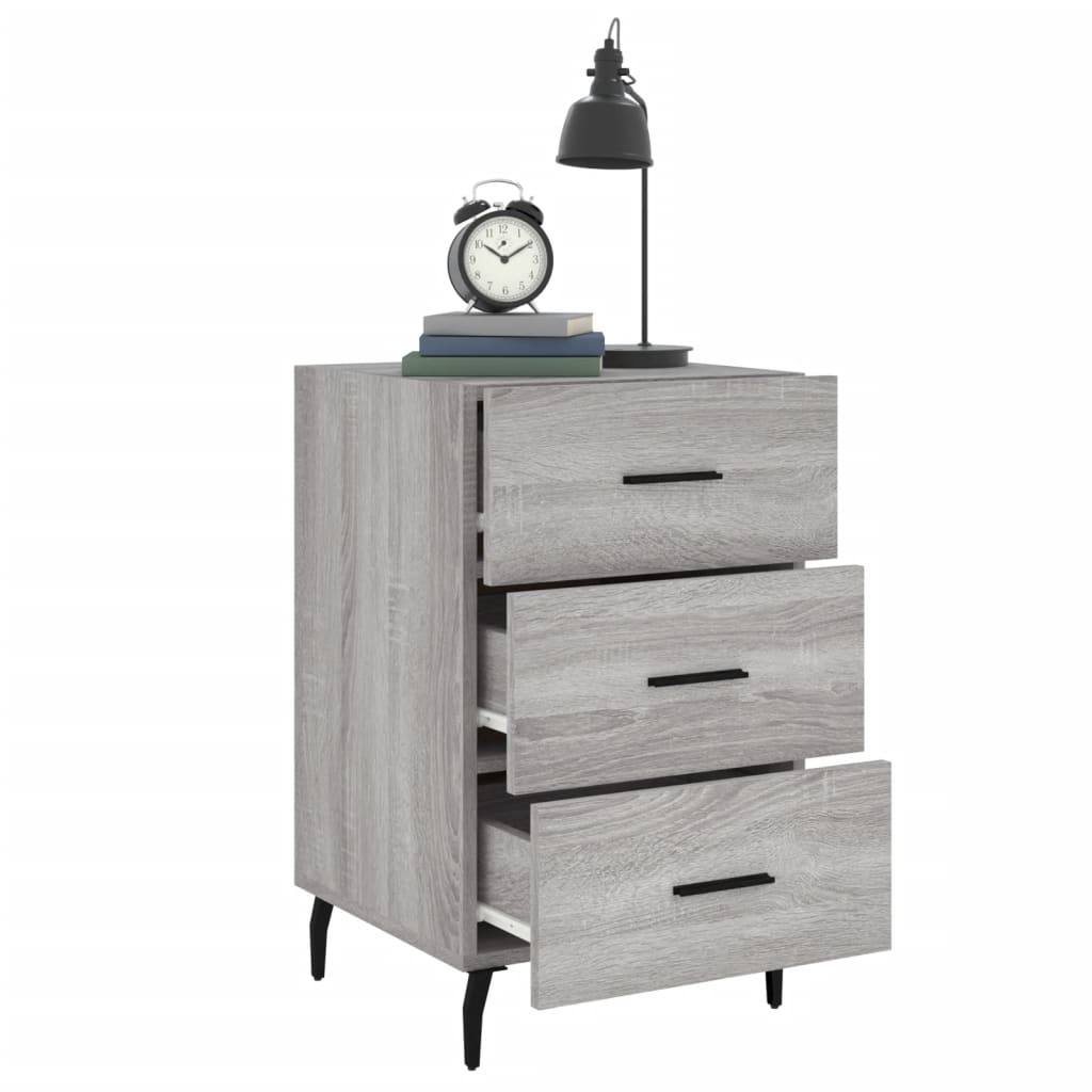 Nightstand Gray Sonoma 40x40x66 cm Particleboard