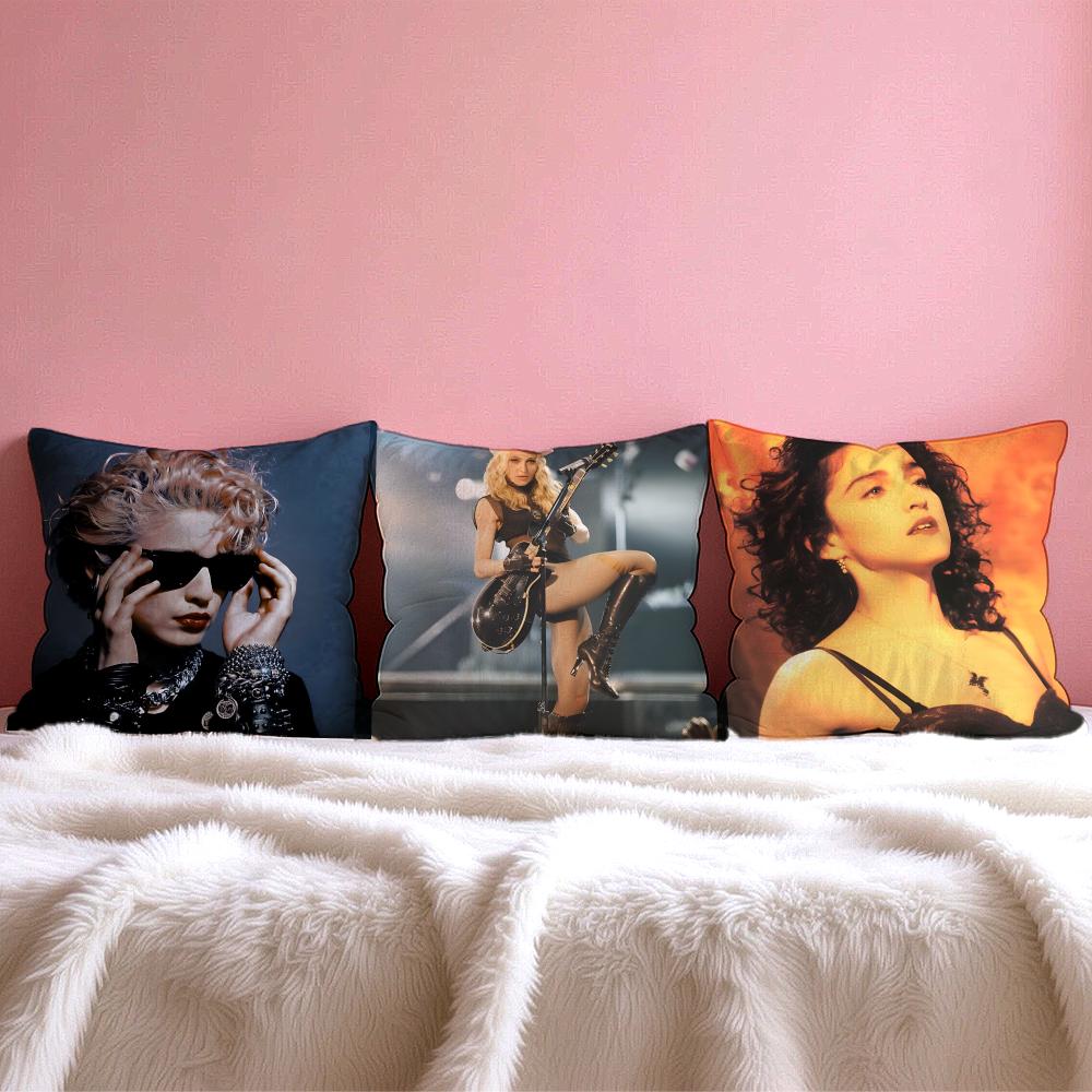 M-Madonna Singer Cushion Cover Multi-Scene Pillow Cover For Home & Car - Reversible, Soft & Durable For Daily Use
