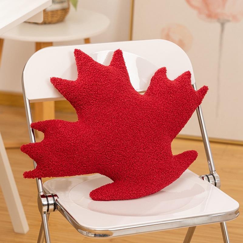 Maple Leaf Pillow Artificial Plants Leaves Soft Stuffed Plush Hugging Pillow Home Sofa Cushion Harvest Festival Warm Birthday