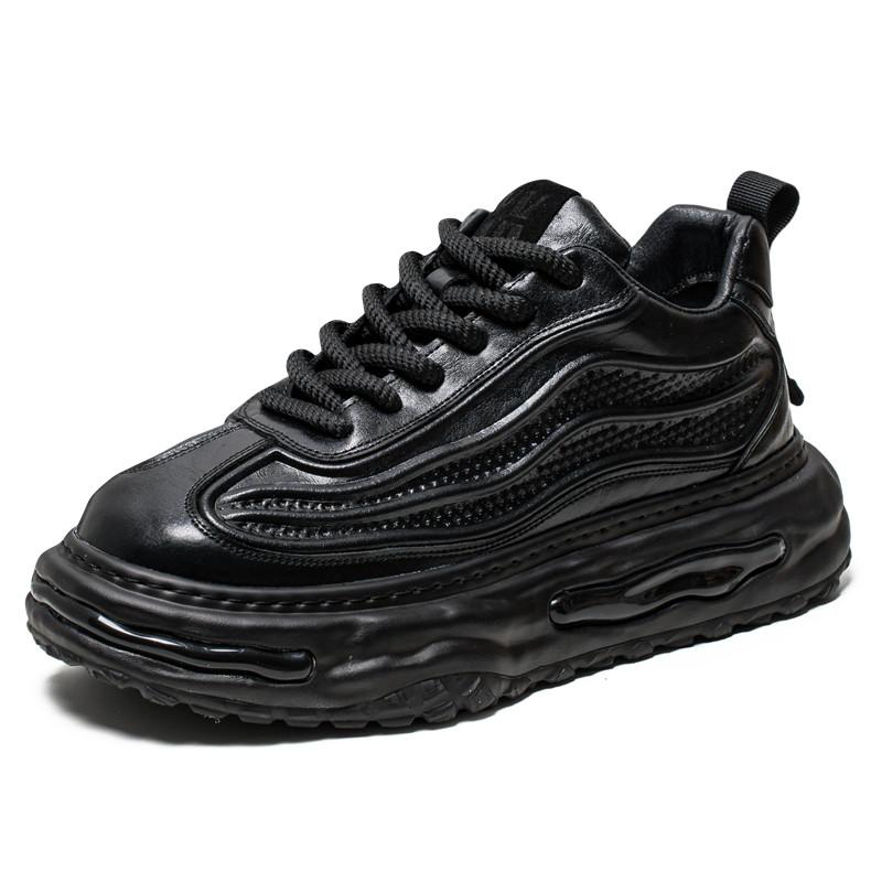 

Новые мужские кожаные туфли для отдыха Four Seasons Daddy Shoes, модные удобные спортивные туфли для отдыха, дизайнерские кроссовки на платформе 39 чёрный