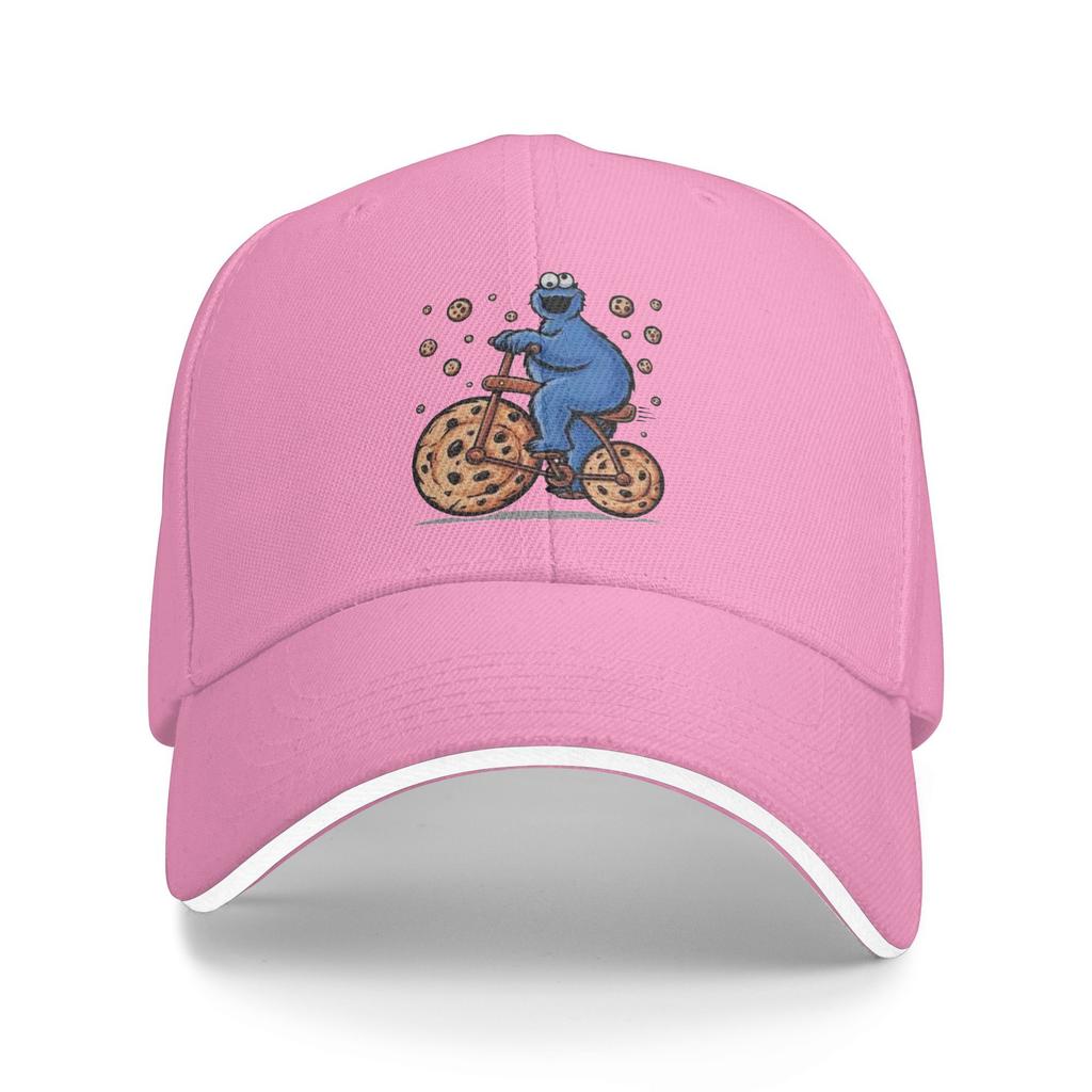 Cartoon Role Funny Cookie Monster Ride A Bike Beach Baseball Caps Mens Printing Trucker Cap For Women Sport Sun Hat